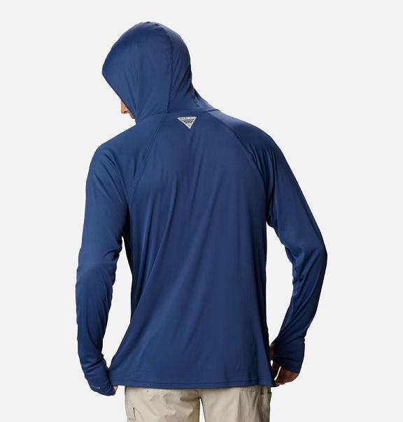 Columbia PFG Respool Hoodies Blue For Men's NZ52307 New Zealand